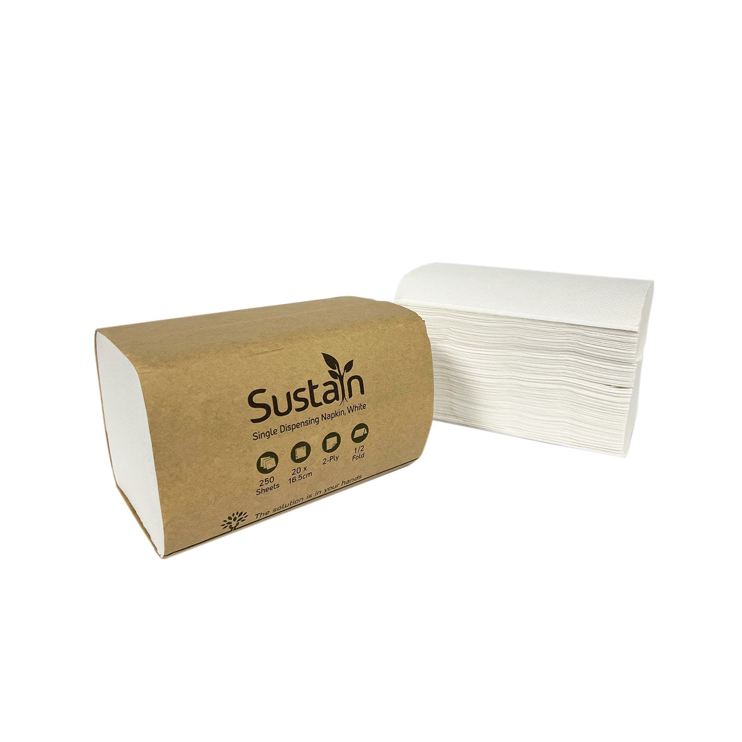 Sustain Sustain Dispenser Napkin 2-Ply White CT6000   