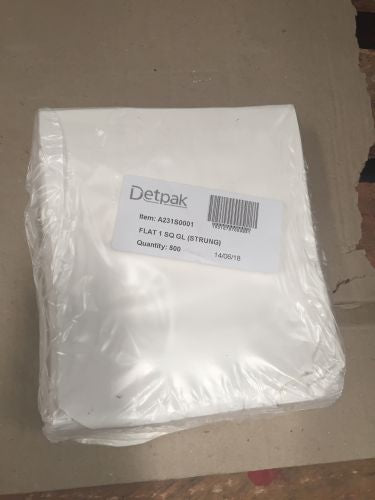 Detpak Detpak Bag Glassine Flat #1 White 190x165 Strung - PK/500   